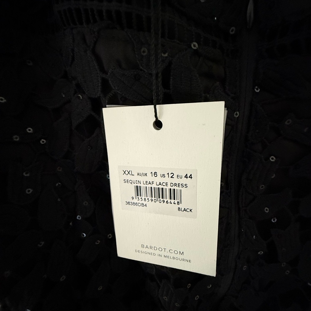 NWT Bardot Black Sequin Dress - Picture 4 of 5